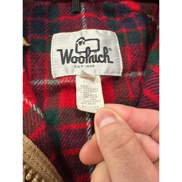 Vintage Woolrich Rain Repellant Wool Lined Chore Coat USA Made Size Medium - Picture 4 of 13